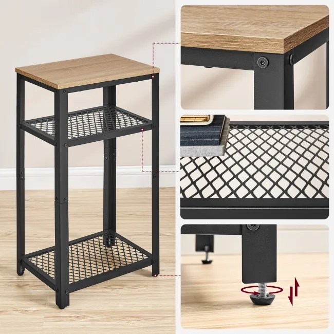 Príručný stolík OSKAR LET075B11 hnedý / čierny