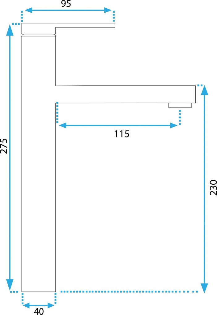 Rea Pixel, vysoká umývadlová batéria h-275, čierna matná, REA-B6214