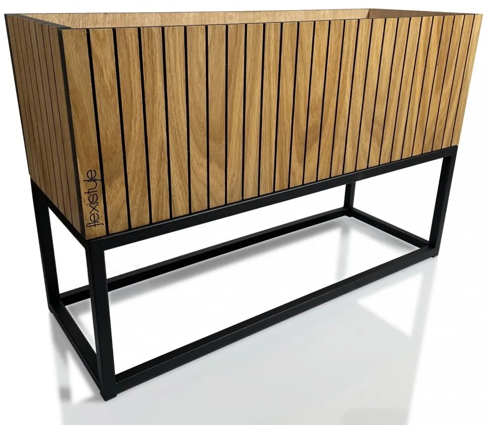 Elegantný kvetináč z prírodnej dubovej dyhy LOFT FIORINO 62X22X40 cm