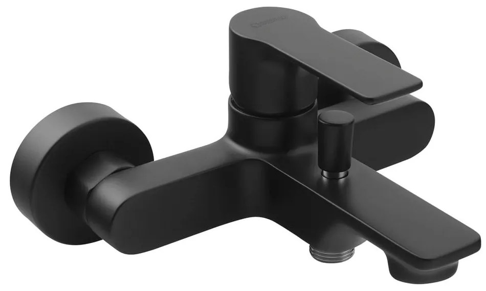 Matne čierna nástenná vaňová batéria (2 výstupy) Pax – Sapho