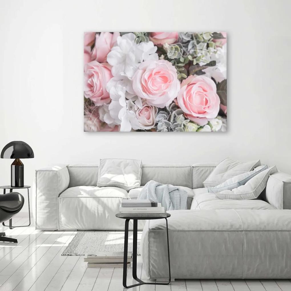 Obraz na plátně Růžové růže Květina Příroda - 120x80 cm