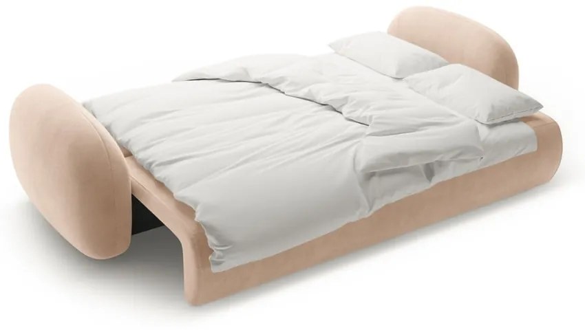 Béžová zamatová rozkladacia/s úložným priestorom pohovka 262 cm Tonale – Cosmopolitan Design
