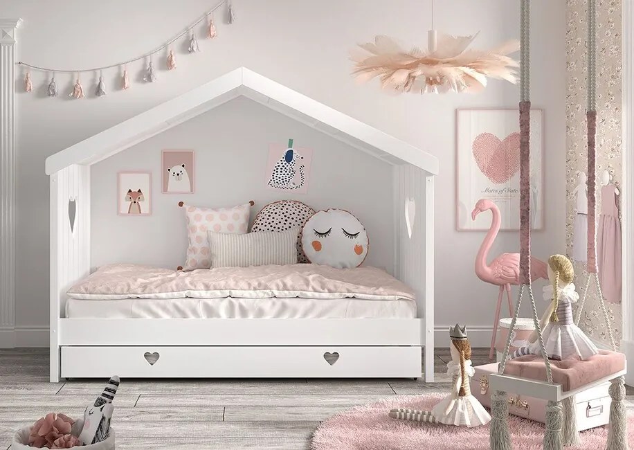 Detská posteľ so strechou a zásuvkou Amori 90x200cm