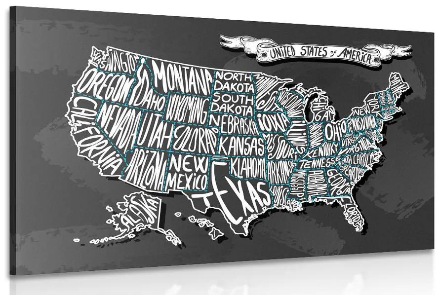 Obraz moderná mapa USA Varianta: 90x60