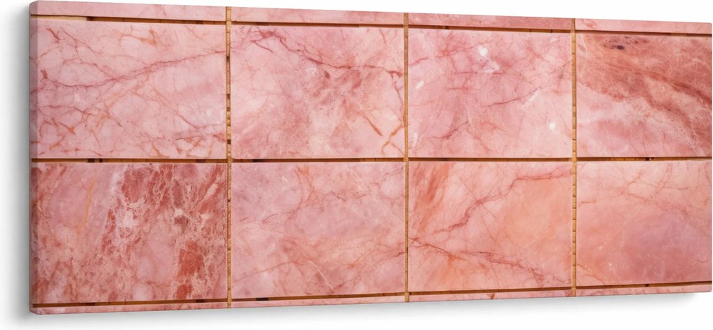 Obraz - Ružové, mramorované dlaždice (120x50 cm)