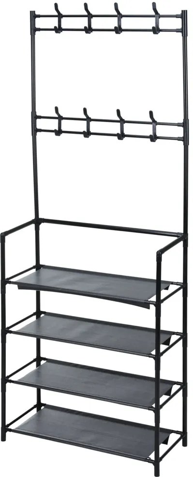 Home Elements Vešiak na oblečenie so 4 policami, 60 x 26 x 155 cm