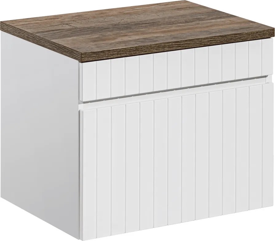 Comad Kúpeľňová skrinka pod doskové umývadlo Iconic White 60 biela/dub santa fe