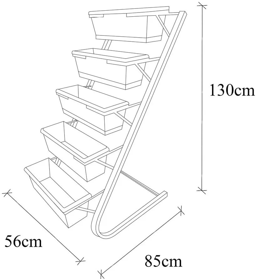 Kovový stojan na kvety (výška 130 cm) – Floriane Garden