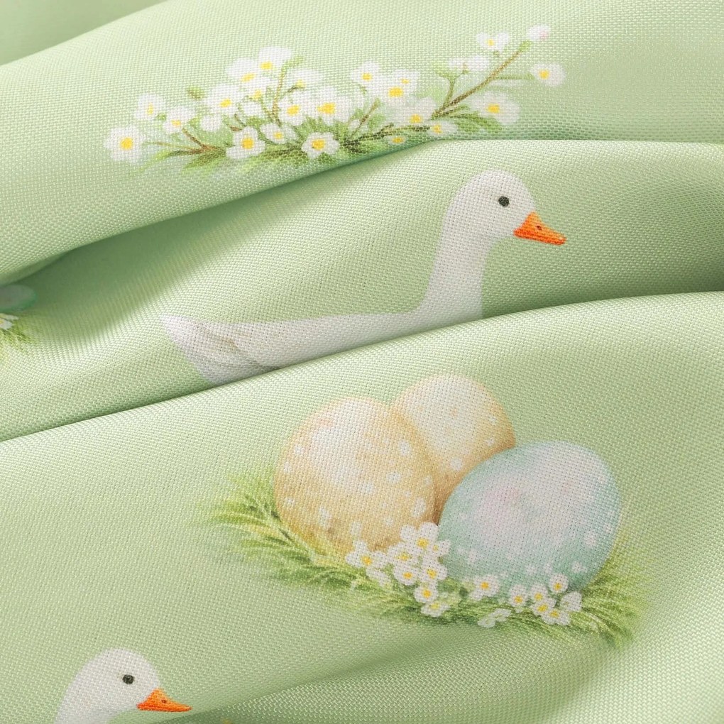 Goldea veľkonočná teflónová látka na obrusy - husy a kraslice 160 cm