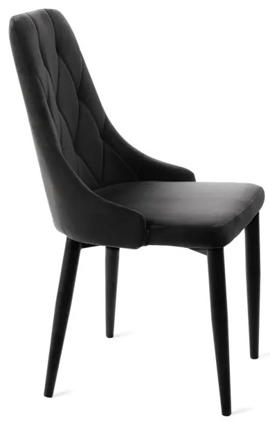 Jedálenská stolička LOUIS QUILTER zamatová čierna 848969