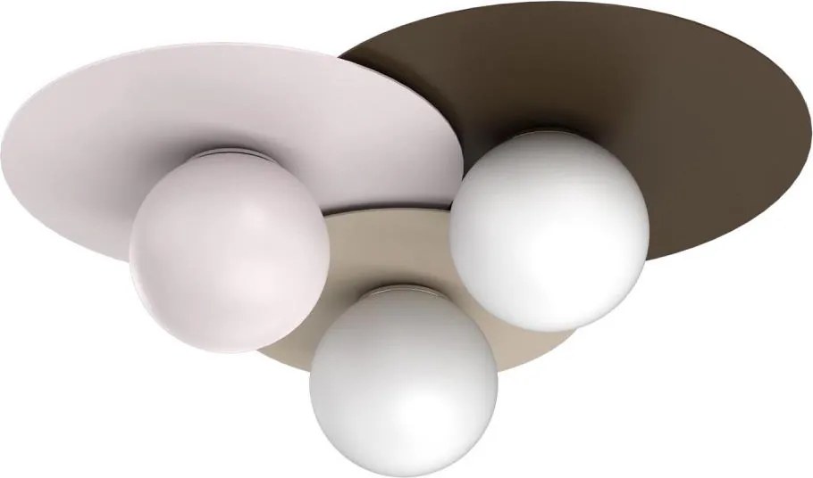 Stropné svietidlo FLAT 3xE27/15W/230V 55x60 cm béžová/krémová/hnedá