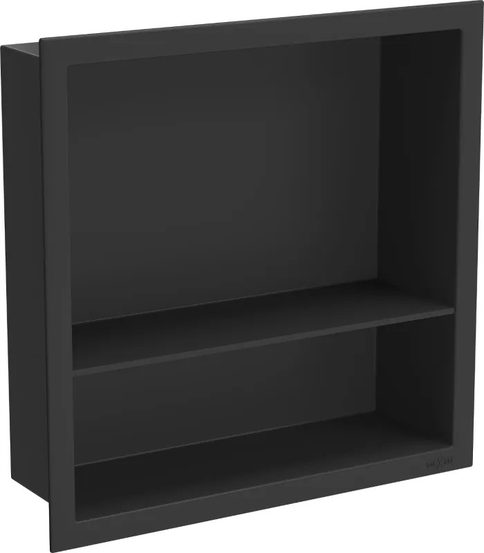 Mexen X-Wall-R zapustená polička s okrajom a poličkou 30 x 30 cm, čierna - 1970303010S