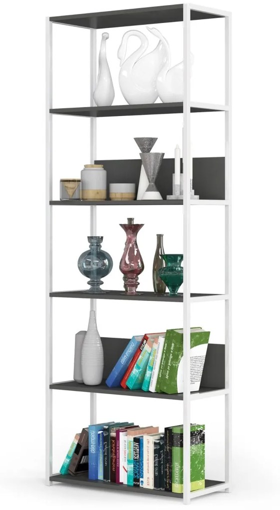 Regál LOFT 70 cm biely/šedý