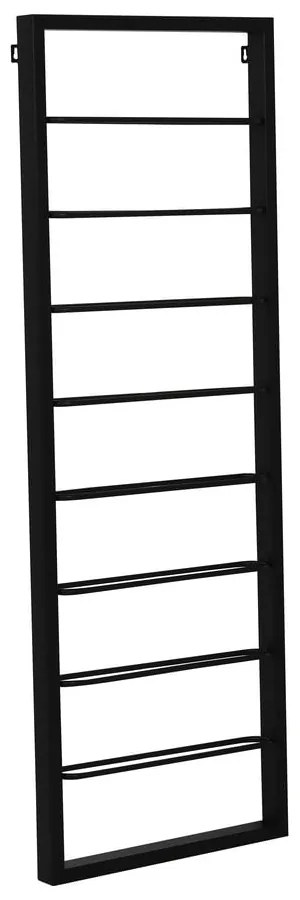 Čierny nástenný kovový regál na víno 42x120x6 cm Macaben – Light & Living