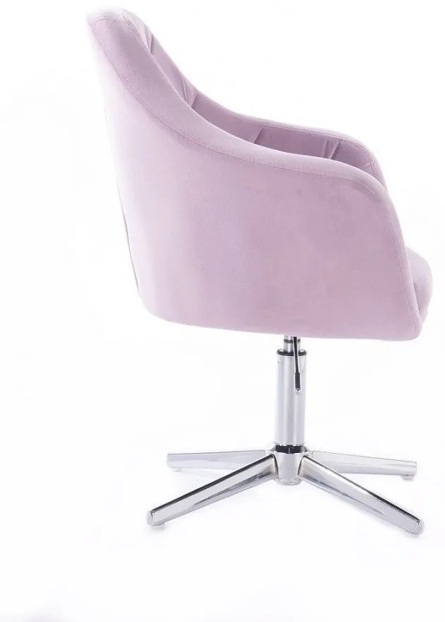 LuxuryForm DESIGN Kreslo ROMA VELUR na striebornom kríži - levanduľa