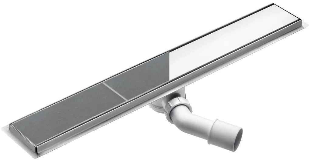 Deante Deante, nerezový lineárny odtokový žľab s otočnou mriežkou (2v1) 70cm, sifón H65, oceľová, KOS_007D