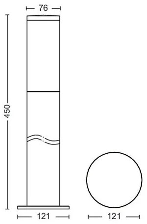 Philips - Vonkajšia lampa UTRECHT 1xE27/20W/230V 45 cm IP44