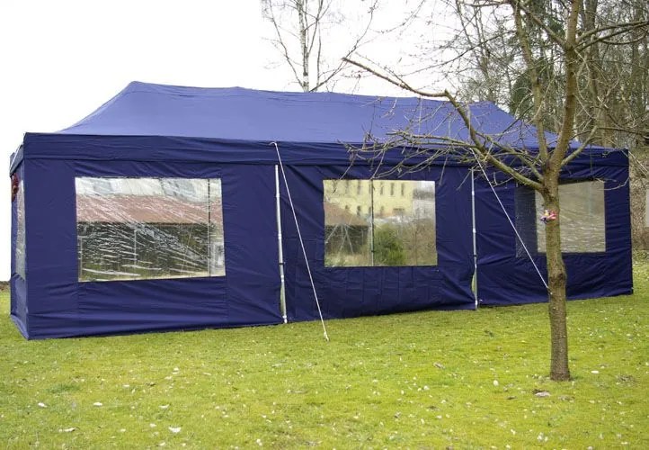 Garthen 401 Záhradný skladací stan - modrý, 3 x 9 m