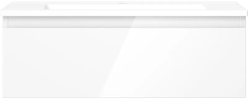 Mexen Orio, kúpeľňová skrinka 70 cm s umývadlom Otis, 1 zásuvka, biela lesklá, 91A10-07023-1-BF00-W18M00