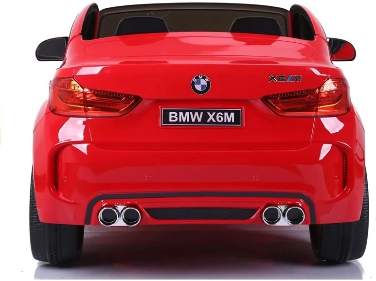 LEAN CARS Elektrické autíčko - BMW X6M - nelakované - červené - dvojmiestne motor- 2x120W - batéria12V10Ah - 2023