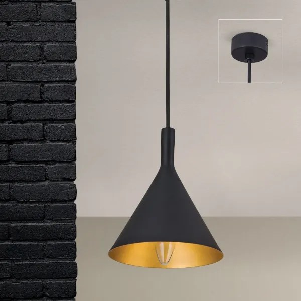 Orion - Luster na lanku GUNDA 1xE14/40W/230V pr. 16,5 cm čierna/zlatá