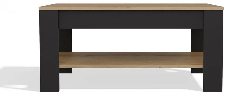 Konferenčný stolík Oxido 1 (dub artisan + čierna). Akcia -14%. Vlastná spoľahlivá doprava až k Vám domov. 1132434