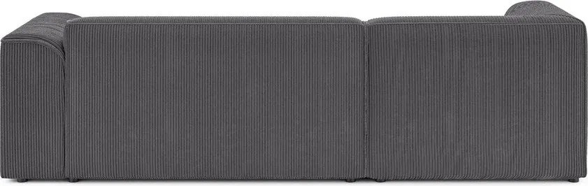 Tmavosivá menčestrová rohová pohovka (ľavý roh/s leňoškou) Merid – Ropez