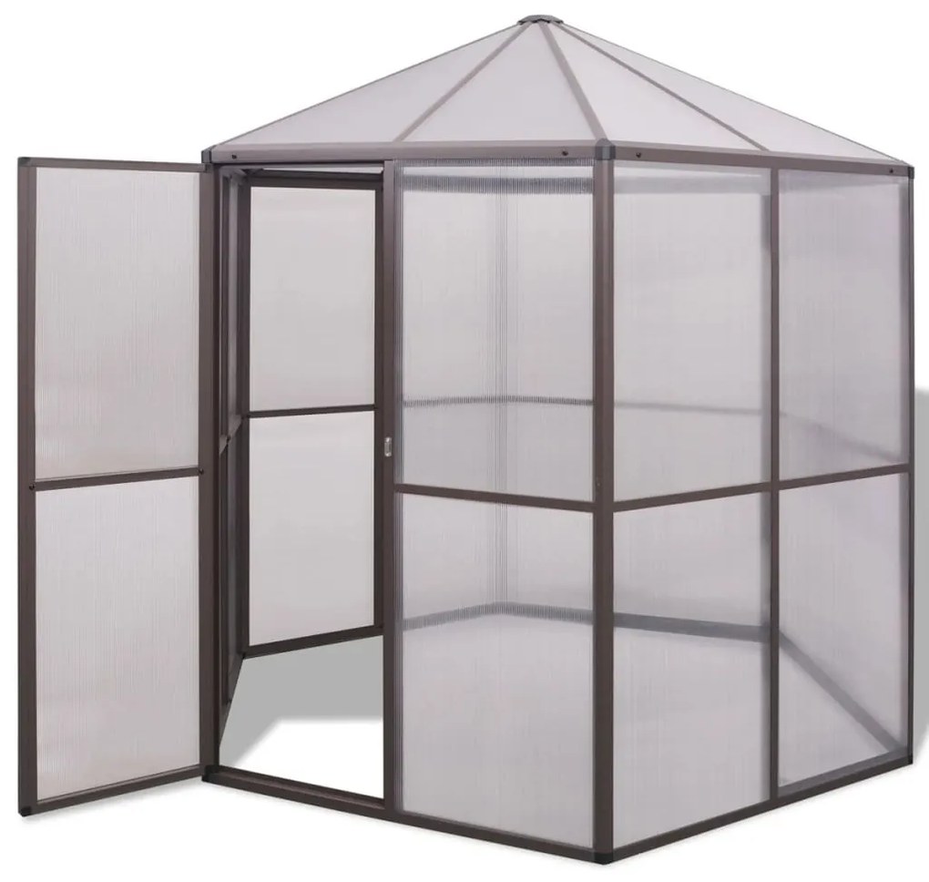 vidaXL Skleník, hliník 240x211x232 cm