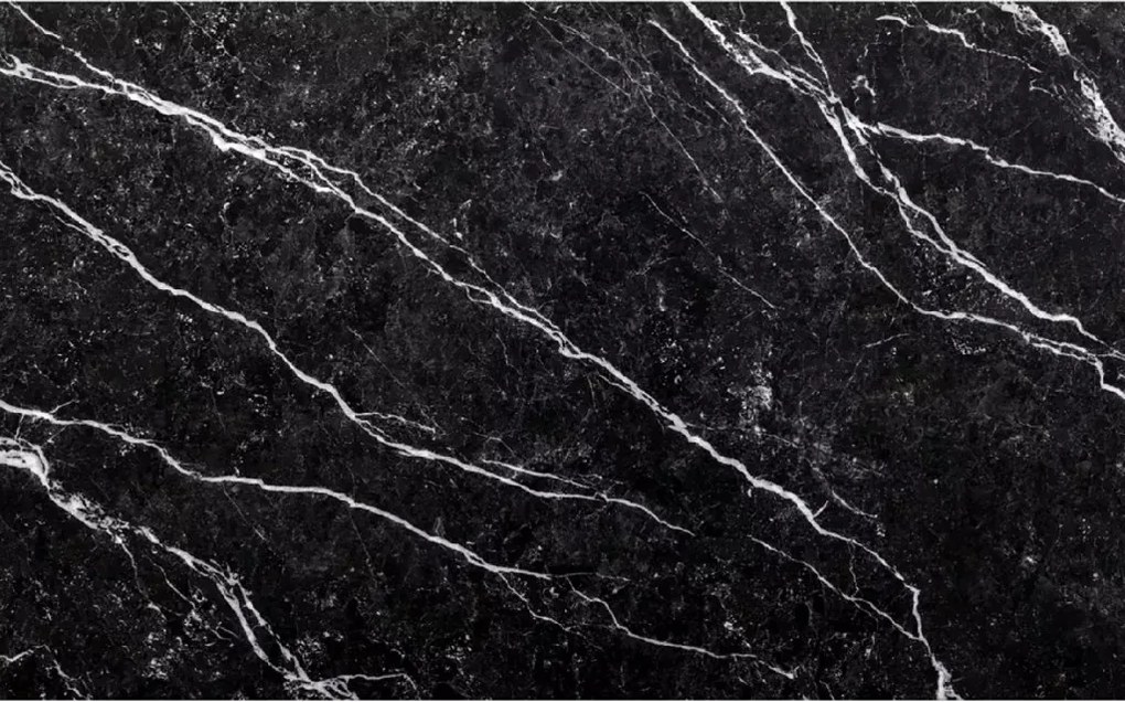 AKCIA Čierny jedálenský stôl RAMOD 100x60 cm, mramorový dekor II. akosť