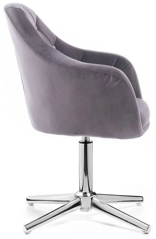 LuxuryForm DESIGN Kreslo ROMA VELUR na striebornom kríži - tmavo šedé