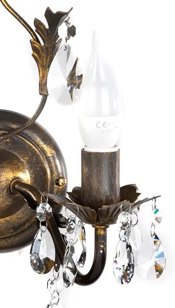 ONLI - Nástenné svietidlo TERESA 2xE14/6W/230V bronzová