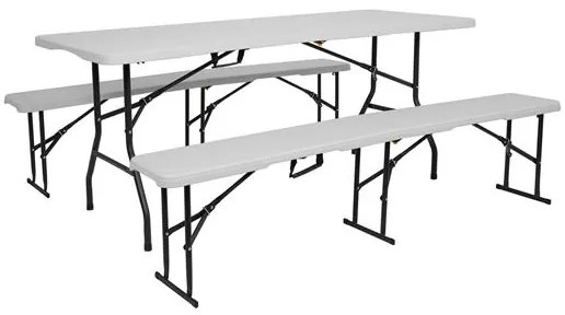 Skladacia lavica NILS Camp NC3404 biela