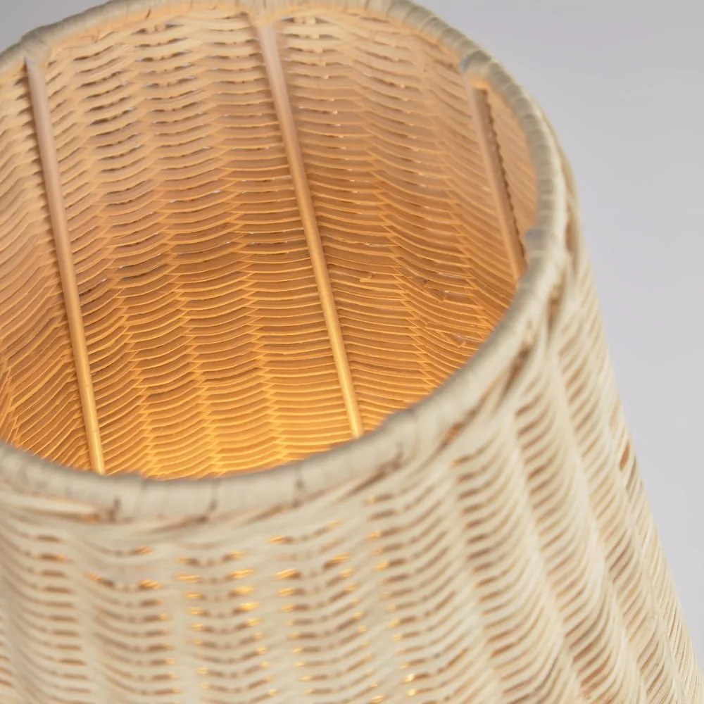 Stojacia lampa v prírodnej farbe s ratanovým tienidlom (výška 70 cm) Kamaria - Kave Home