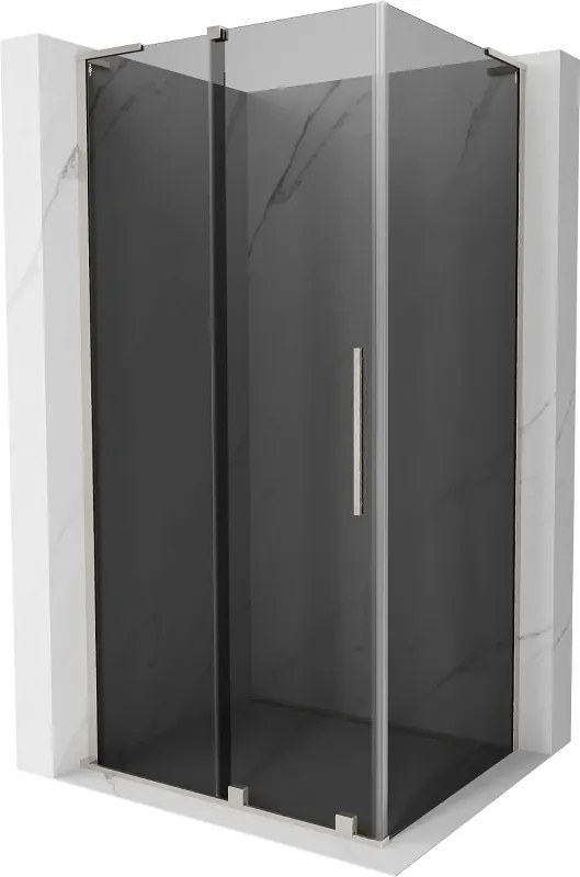 Mexen Velar L, sprchový kút s posuvnými dverami 100 x 120 cm, 8mm šedé sklo, brúsená oceľ, 871-100-120-43-97
