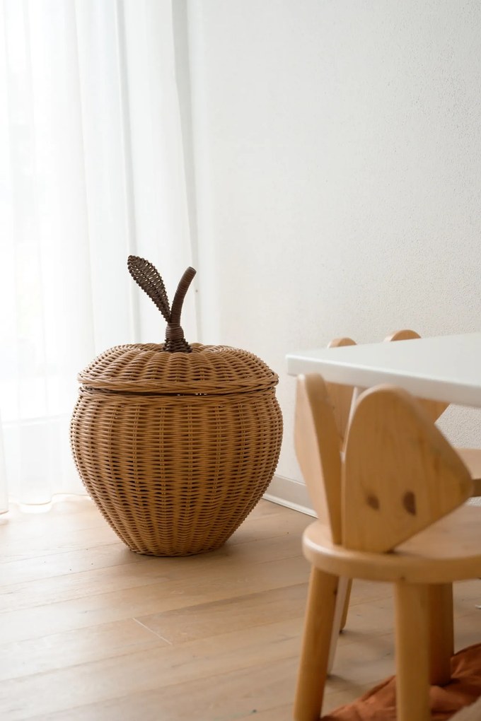 Ferm Living Prútený kôš s vekom Apple