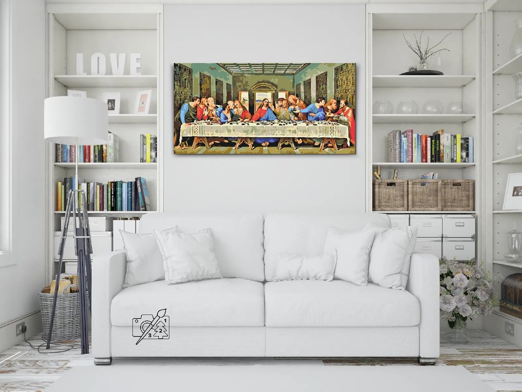 Gario Maľovanie podľa čísel Leonardo da Vinci Posledná večera Rozmery: 80 x 40 cm, Rámovanie: Iba zrolované plátno