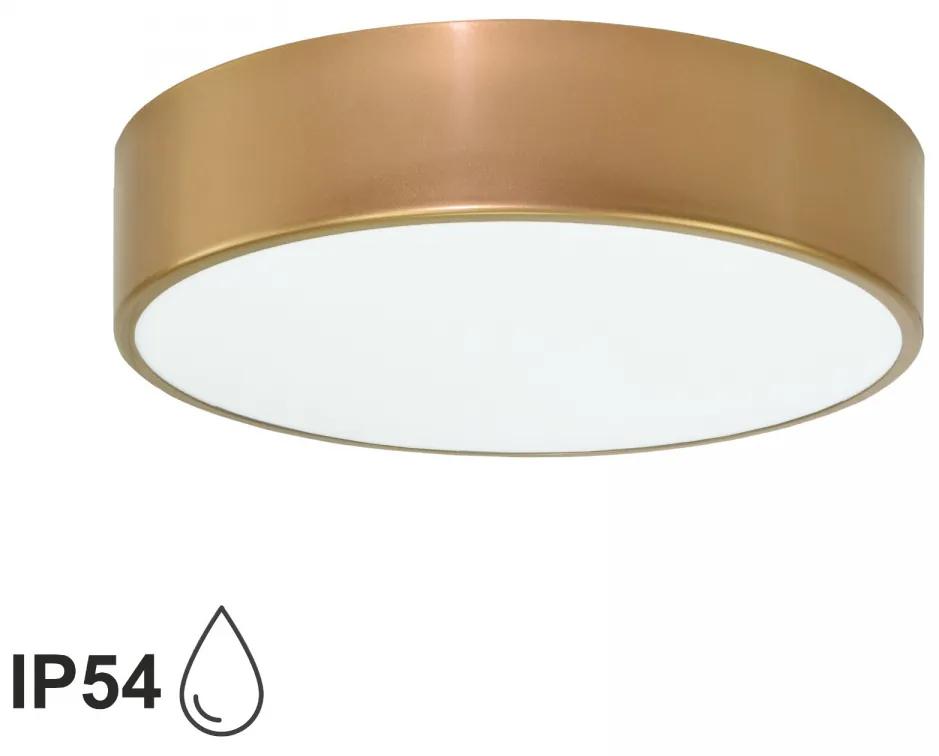 TEMAR Prisadené stropné kúpeľňové osvetlenie CLEO, 2xE27, 40W, 30cm, okrúhle, zlaté, IP54