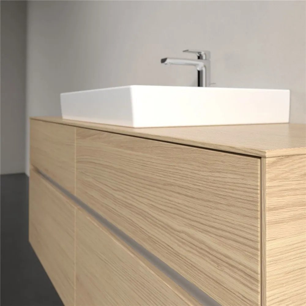 VILLEROY &amp; BOCH Collaro závesná skrinka pod umývadlo na dosku (umývadlo v strede), 4 zásuvky, s LED osvetlením, 1400 x 500 x 548 mm, Nordic Oak, C084B0VJ