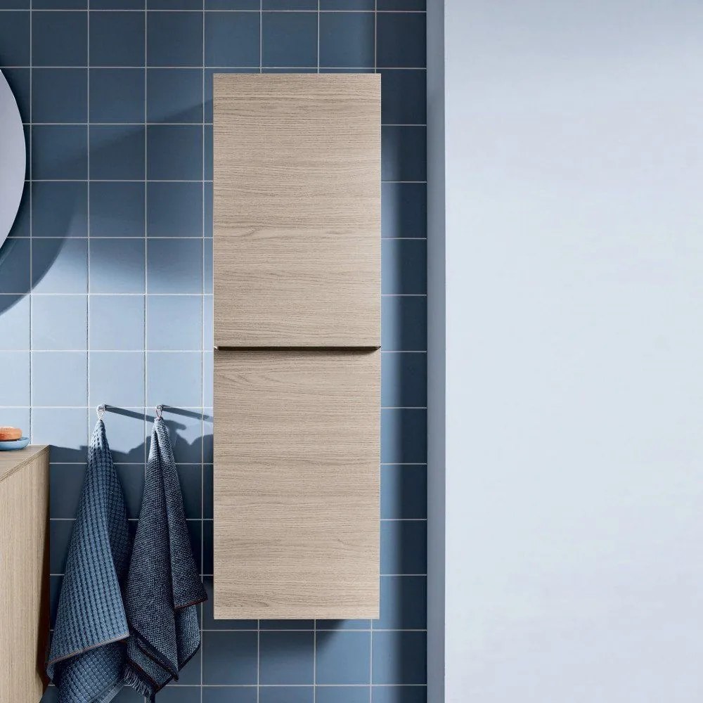 DURAVIT D-Neo závesná polovysoká skrinka, 1 dvierka, pánty vpravo, 400 x 240 x 1320 mm, betón šedá matná, DE1318R0707