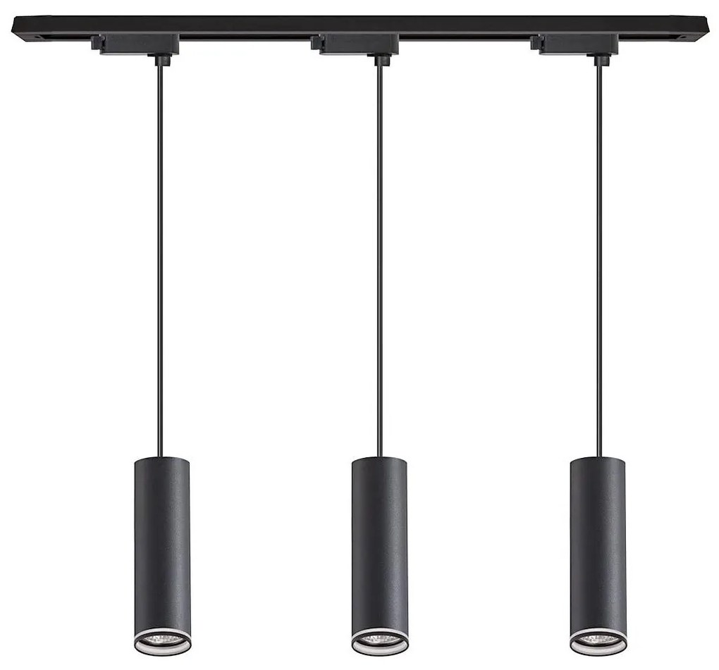 Závesné svietidlo na lane v lištovom systéme PIPE 3xGU10/10W/230V čierne