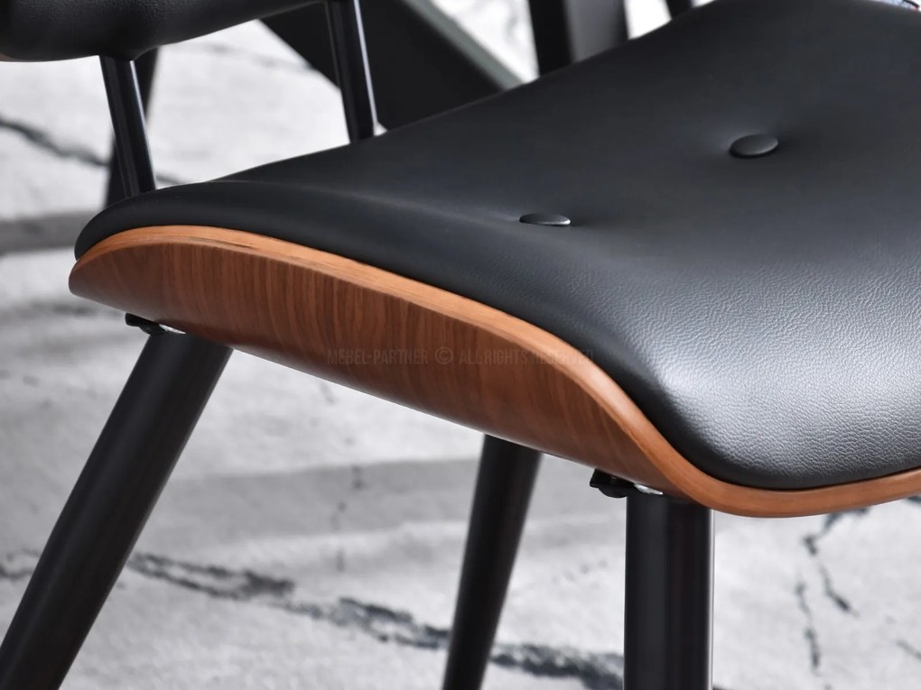 Stolička Grimo (orech + čierna). Akcia -24%. Vlastná spoľahlivá doprava až k Vám domov. 1111069