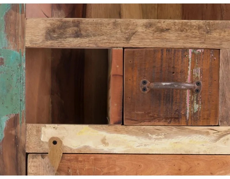 furniture-nabytek.cz - Masívny rohový vysoký šatník Sumana z recyklovaného dreva, lakovaný, hnedý – 65×30×185 cm