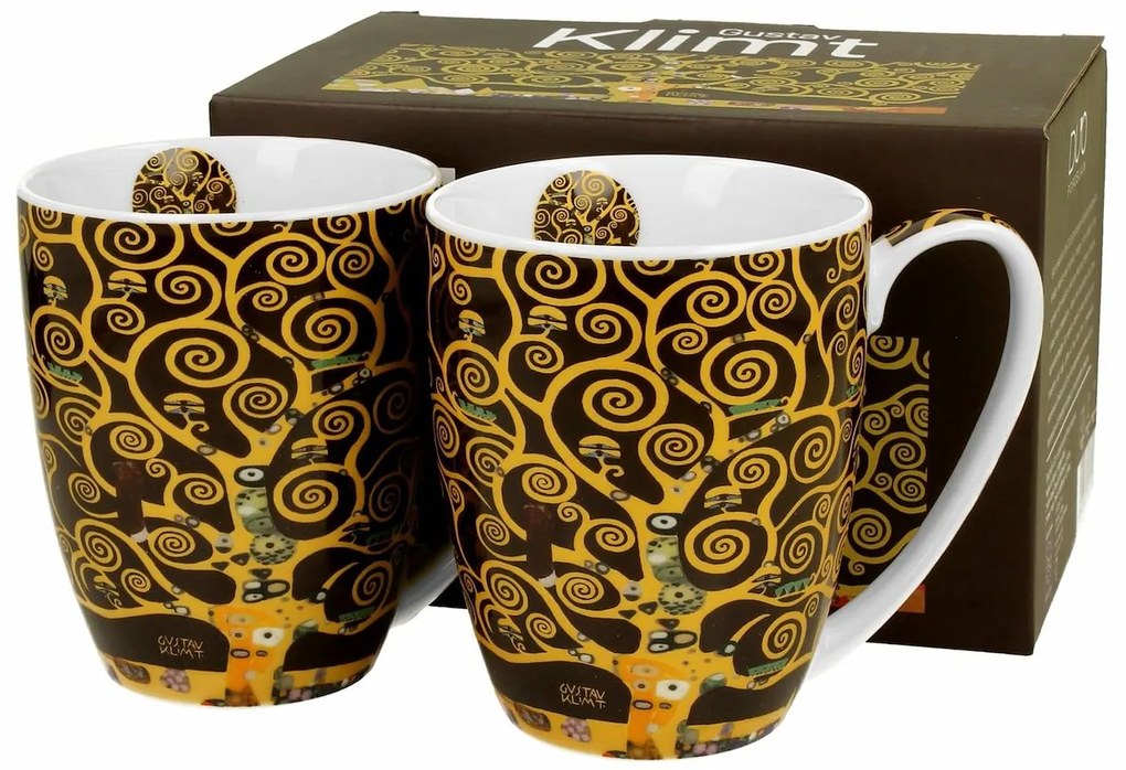 Porcelánový hrnček Klimt Tree Of Life 350 ml sada 2ks