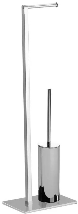 Gedy Gedy, Stojan s držiakom na toaletný papier a WC kefou, hranatý, chróm, 783213