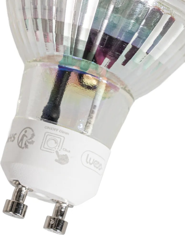 Sada 5 čírych LED žiaroviek GU10 50 mm 4,9W 450 lm 3000K