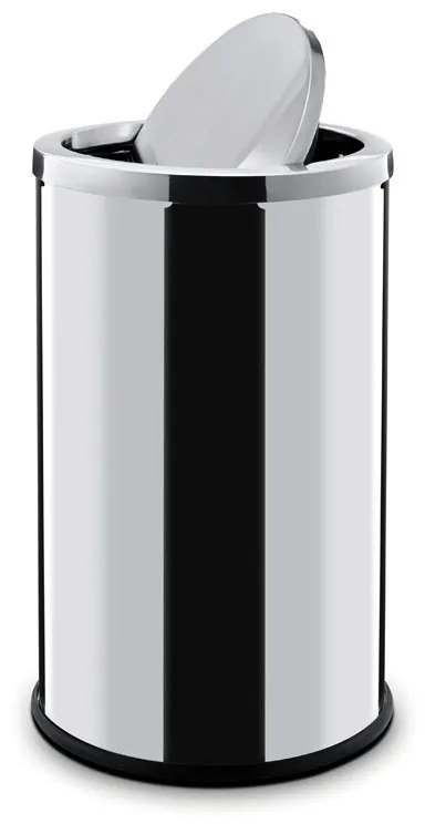 Nerezový odpadkový kôš 18 L, s výkyvným vekom, nerez lesklý