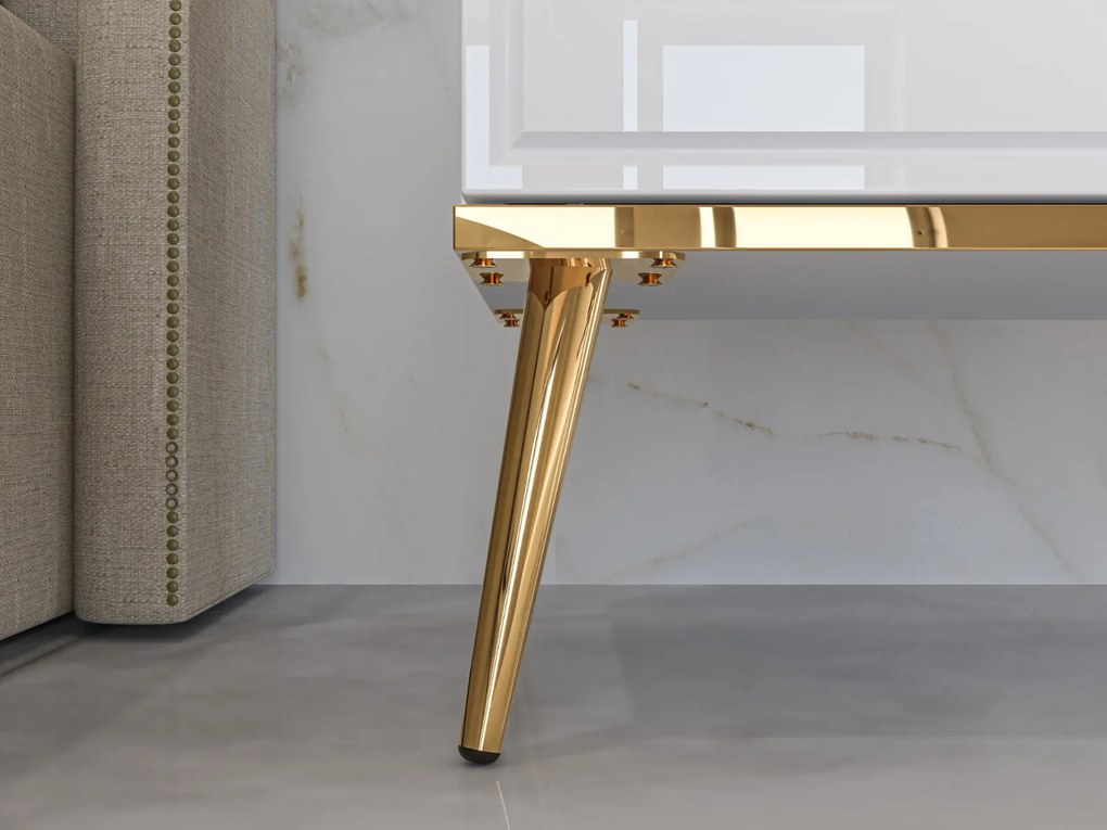 NOČNÝ STOLÍK BELLINI BIELY VYSOKÝ LESK