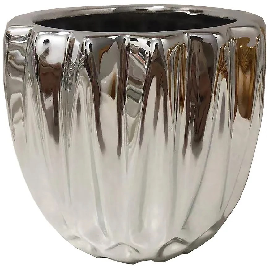 Kvetináč YS44194 Electroplating Effect 11x11x10 Silver