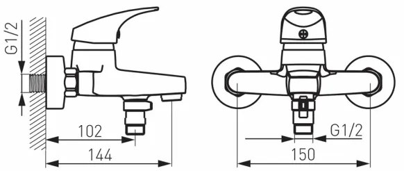 FERRO - Vaňová batéria ONE lesklý chróm