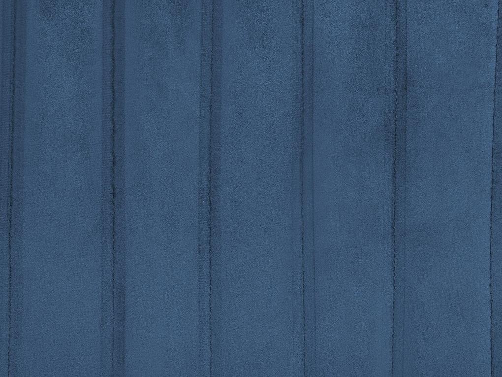 Zamatové krídlové kreslo modré VARBERG Beliani